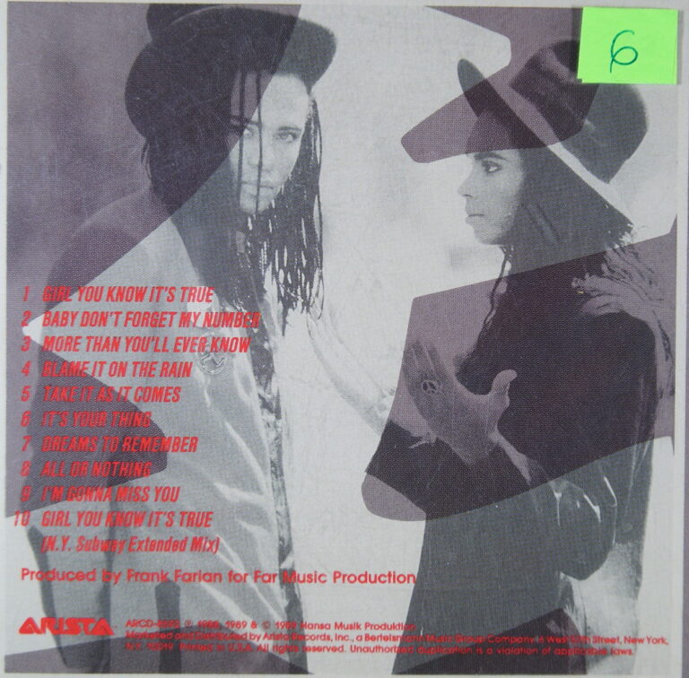 1e 6. MILLI VANILLI GIRL YOU KNOW IT'S TRUE ~ USA ~