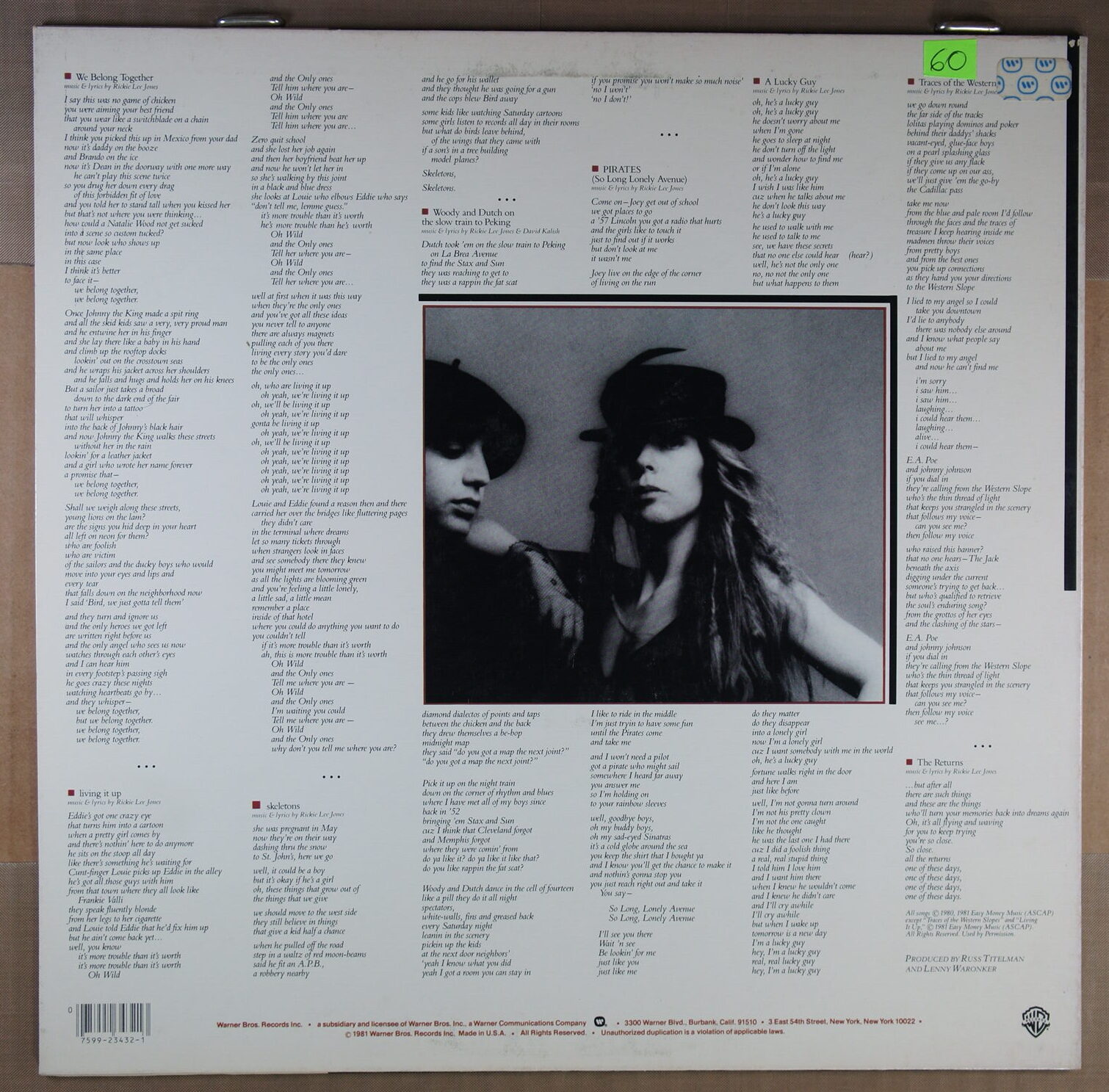 L60. RICKIE LEE JONES – PIRATES ~ USA ~ - Image 7
