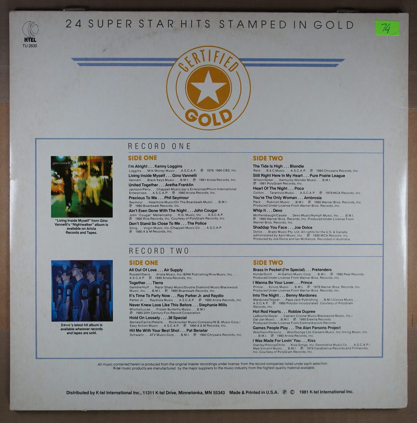 M74. VARIOUS ARTIST CERTIFIED GOLD ~ USA ~ - Image 8