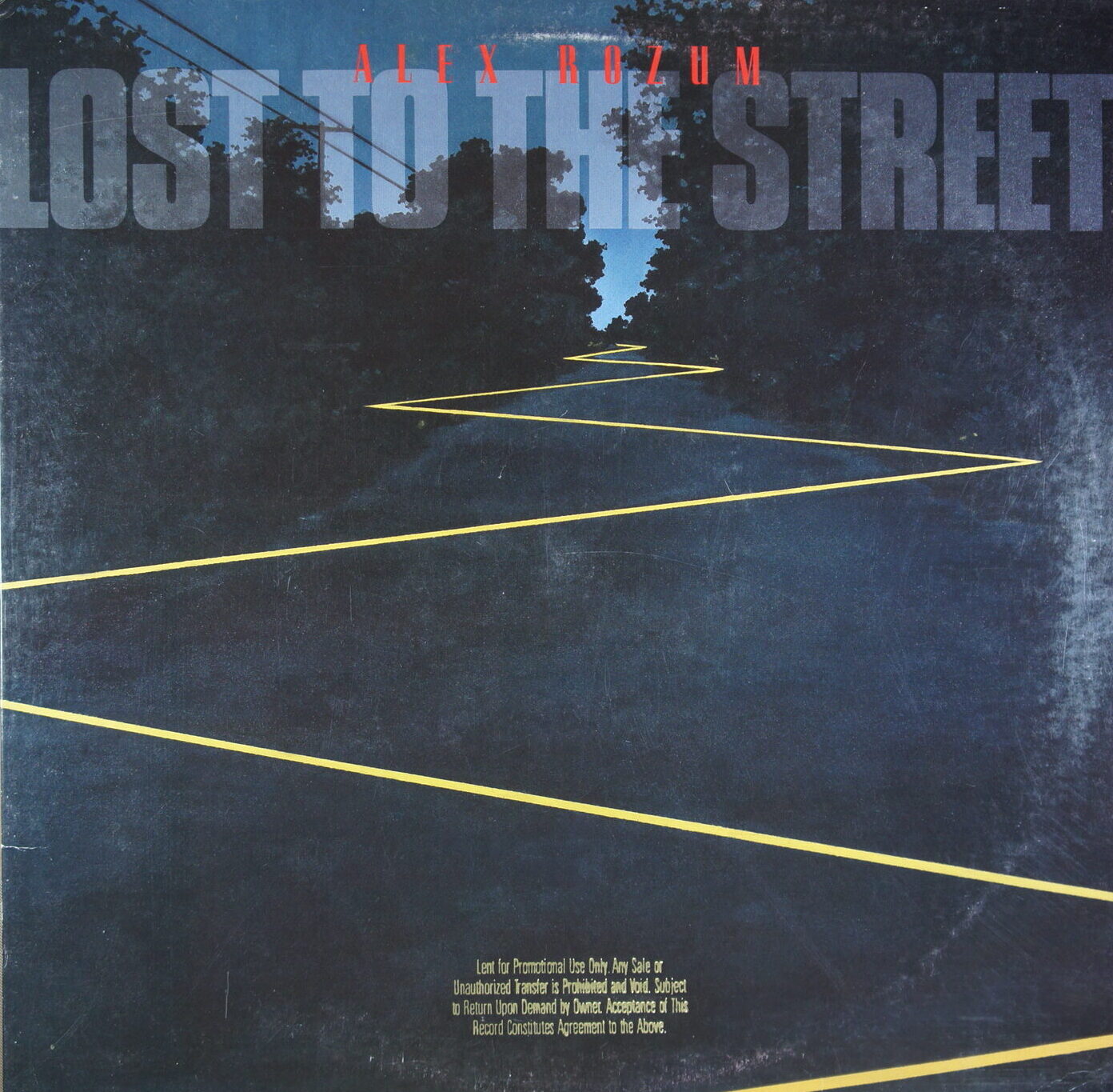 N16. ALEX ROZUM – LOST TO THE STREET ~ Promo Copy ~ USA ~