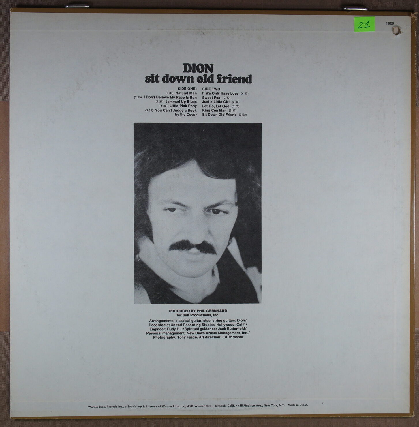 N21. DION – SIT DOWN OLD FRIEND ~ USA ~ - Image 5