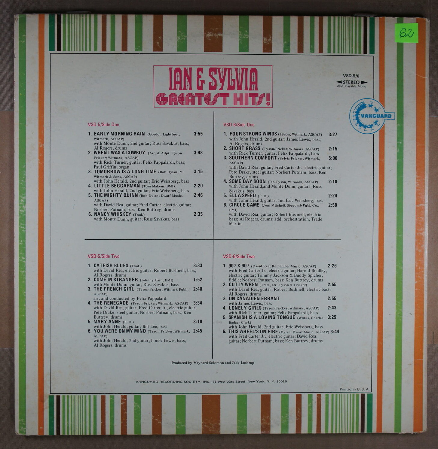 N62. IAN & SYLVIA – GREATEST HITS! ~ USA ~ - Image 8