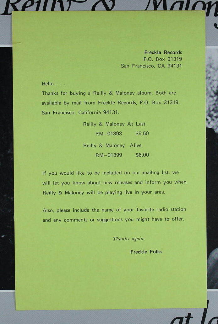 N63. REILLY & MALONEY – AT LAST ~ USA ~ - Image 3