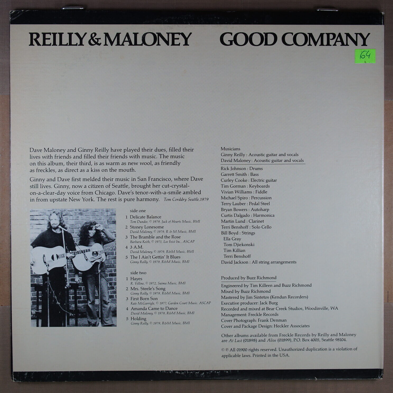 N64. REILLY & MALONEY – GOOD COMPANY ~ USA ~ - Image 6