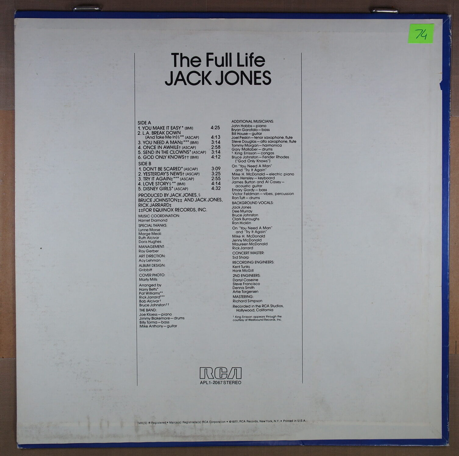 N74. JACK JONES – THE FULL LIFE ~ USA ~ - Image 5