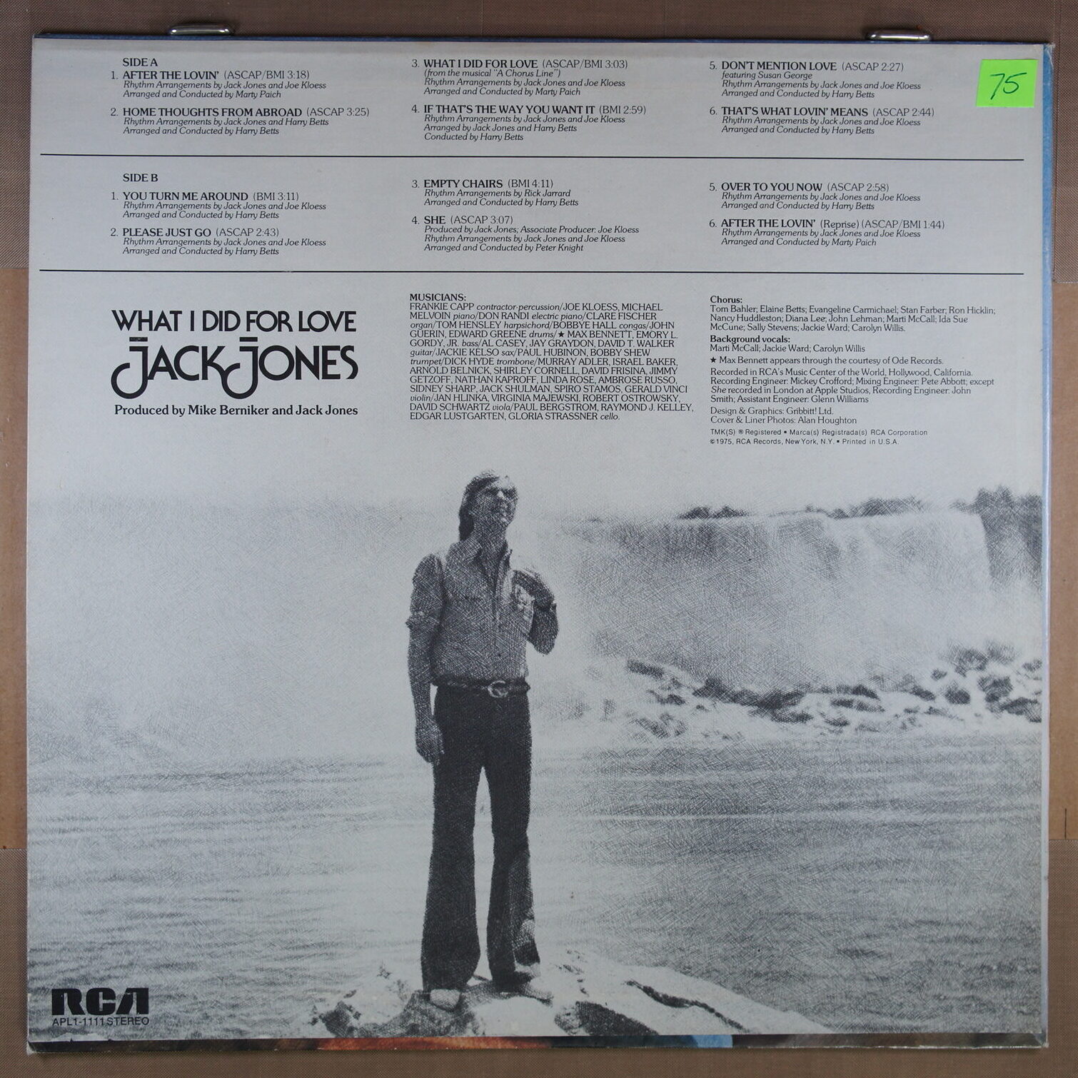 N75. JACK JONES – WHAT I DID FOR LOVE ~ USA ~ - Image 5