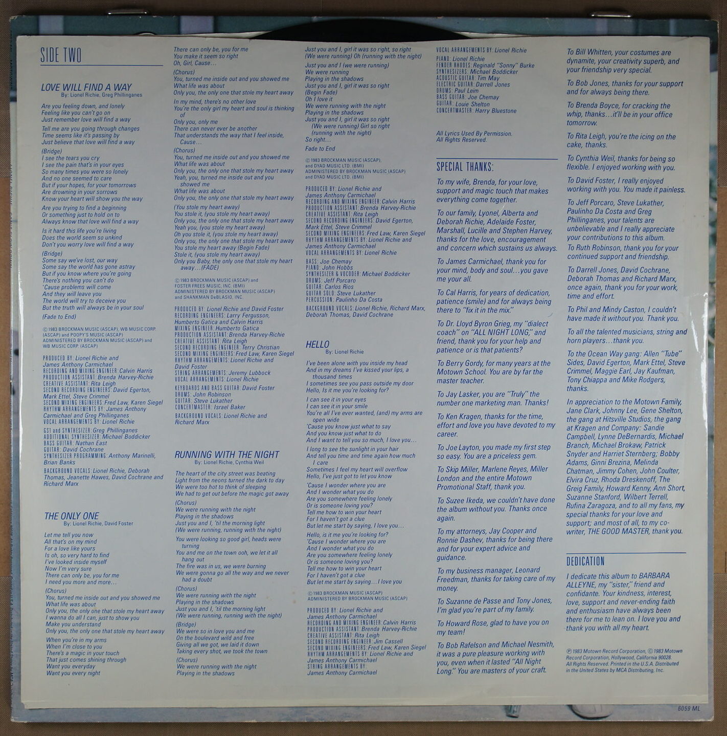 N104. LIONEL RICHIE – CAN’T SLOW DOWN ~ USA ~ - Image 4