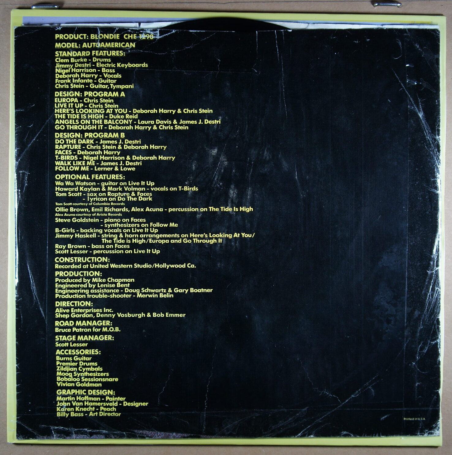 O12. BLONDIE – AUTOAMERICAN ~ USA ~ - Image 3