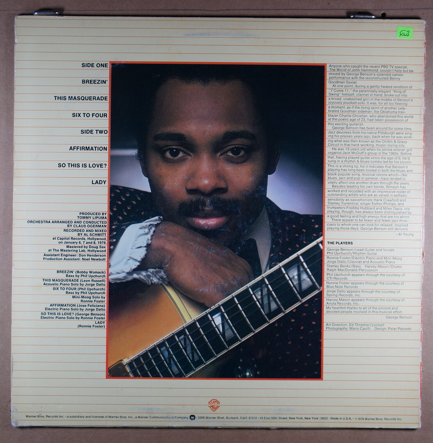 O62. GEORGE BENSON – BREEZIN’ ~ USA ~ - Image 5