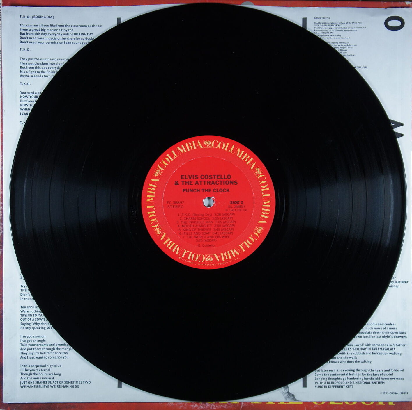 O86. ELVIS COSTELLO AND THE ATTRACTIONS – PUNCH THE CLOCK ~ USA ~ - Image 6