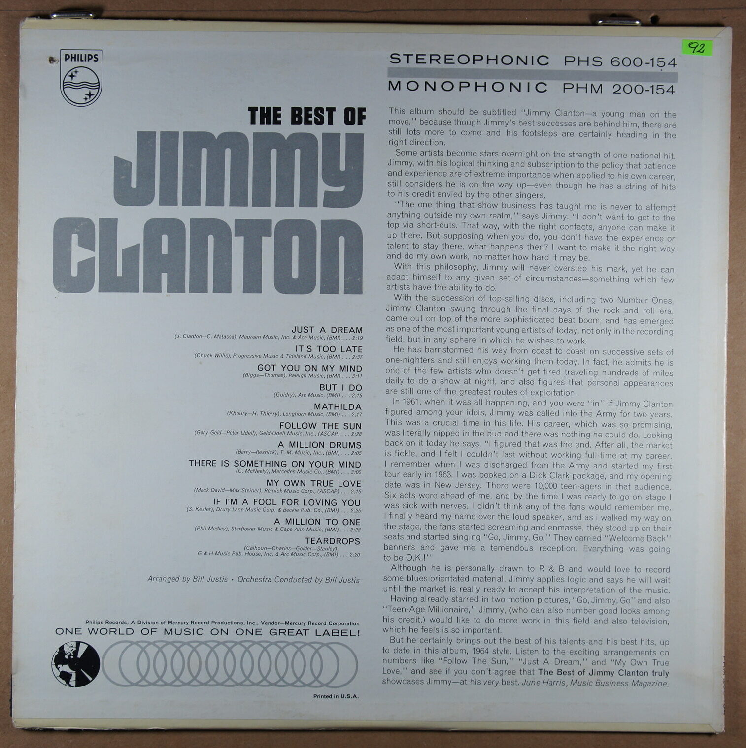 O92. JIMMY CLANTON – THE BEST OF JIMMY CLANTON ~ USA ~ - Image 5